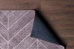 Geometric Area Rug – Washable Non Slip Cotton Area Rug with Soft Microfiber