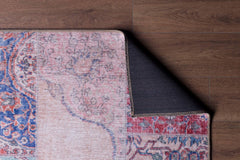 Red Patchwork Area Rug - Washable Non Slip Cotton Microfiber Carpet for Living Room