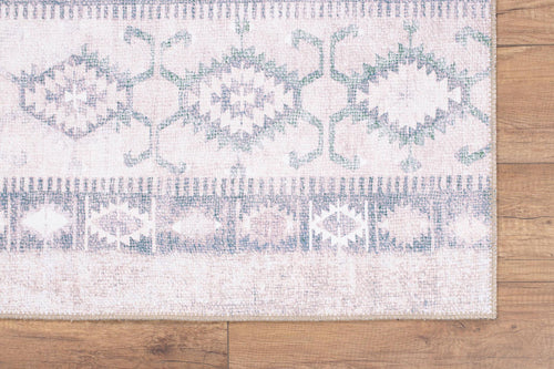 Ethnic Cotton Area Rug - Beige Patterned Soft Microfiber Washable Non Slip Rug