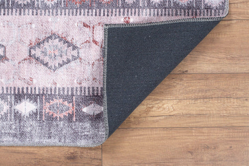 Digital Print Area Rug – Grey Ethnic Cotton Soft Microfiber Carpet