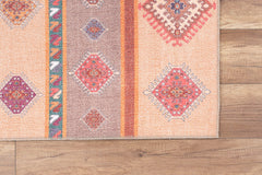 Champagne Pink Ethnic Cotton Digital Print Area Rug