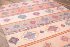 Champagne Pink Ethnic Cotton Digital Print Area Rug