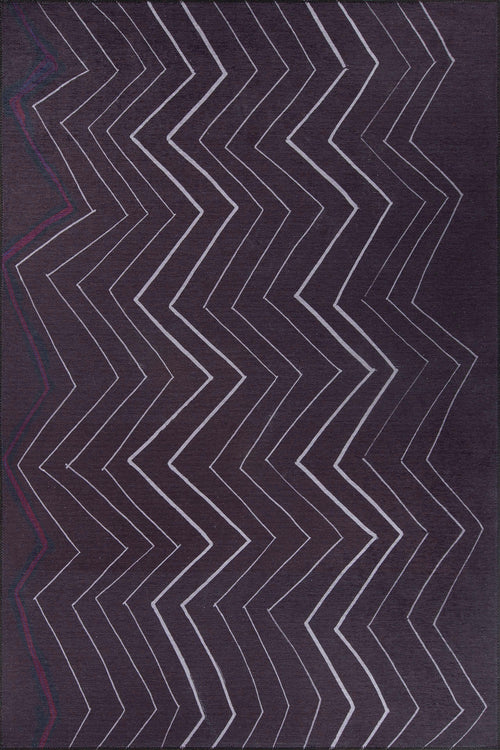 Purple Geometric Area Rug – Washable Non Slip Cotton Area Carpet for Living Room