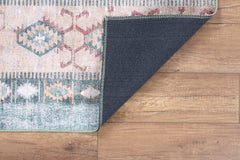 Digital Print Area Rug – Ethnic Cotton Green Soft Microfiber Rug with Non Slip Backing