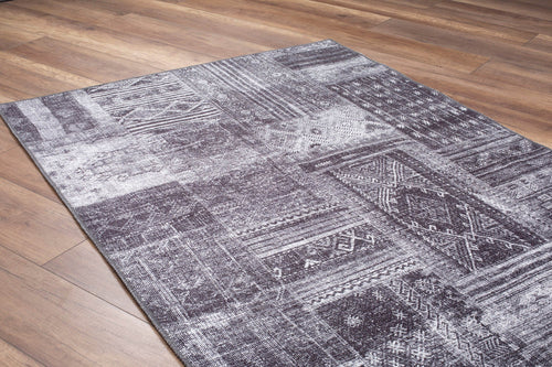 Patchwork Area Rug – Washable Non Slip Cotton Microfiber Carpet for Living Room