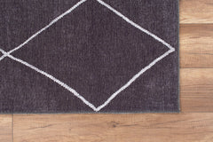 Purple Geometric Area Rug – Washable Non Slip Cotton Area Carpet for Living Room