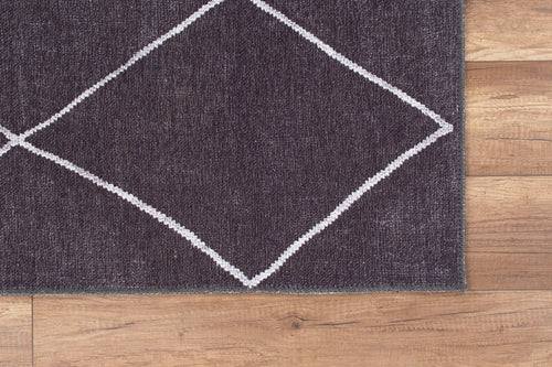 Purple Geometric Area Rug – Washable Non Slip Cotton Area Carpet for Living Room