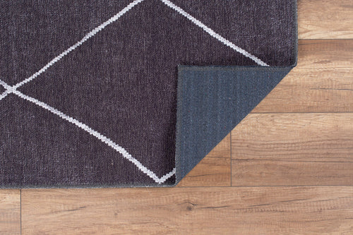 Purple Geometric Area Rug – Washable Non Slip Cotton Area Carpet for Living Room