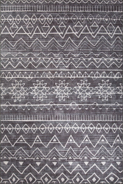 Geometric Area Rug – Washable Non Slip Cotton Polyester Woven Floor Carpet