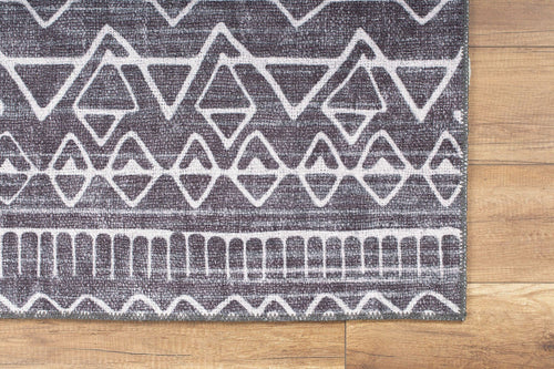 Geometric Area Rug – Washable Non Slip Cotton Polyester Woven Floor Carpet