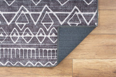 Geometric Area Rug – Washable Non Slip Cotton Polyester Woven Floor Carpet