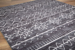 Geometric Area Rug – Washable Non Slip Cotton Polyester Woven Floor Carpet