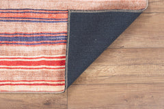 Orange Striped Area Rug – Washable Non Slip Cotton Decorative Floor Covering
