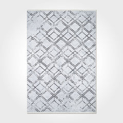 Geometric Area Rug - Washable Non Slip Chenille Cotton Rug for Living Room