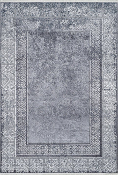 Grey Area Rug | Non Slip Antibacterial Digital Print Carpet – Stylish, Dust Free Floor Rug
