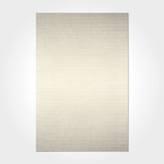 Cream Striped Area Rug – Washable Non Slip Chenille Cotton Carpet for Living Room