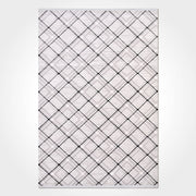 Geometric Area Rug – Machine Made Grey Acrylic Yarn Carpet With 10mm Pile