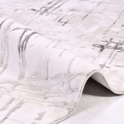 Grey Geometric Area Rug - Machine Made Cotton Base Rug with 12mm Pile Height