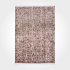Astrid Brown Striped Machine Made Area Rug