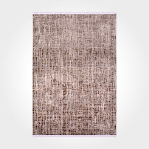 Astrid Brown Striped Machine Made Area Rug