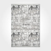 Modern Bamboo Area Rug – Grey Flatweave Machine Made Rug with Overlocked Edge