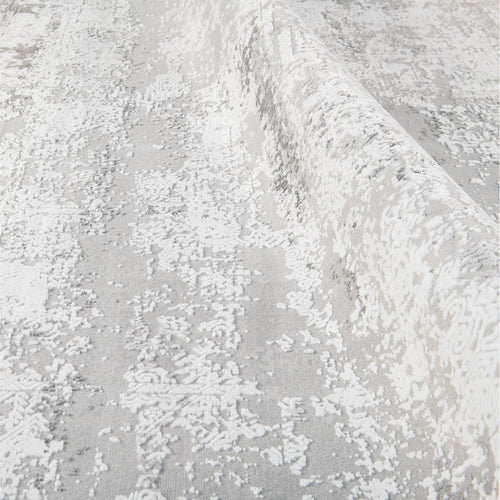 Modern Bamboo Area Rug – Grey Flatweave Machine Made Rug with Overlocked Edge