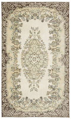 Atina 10013 Beige Vintage Wool Handmade Area Rug 5'9" x 9'9"