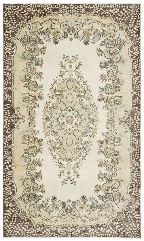 Atina 10013 Beige Vintage Wool Handmade Area Rug 5'9" x 9'9"