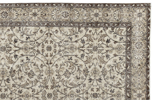Atina 10061 Beige Vintage Wool Handmade Area Rug 5'4" x 9'1"