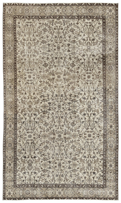 Atina 10061 Beige Vintage Wool Handmade Area Rug 5'4" x 9'1"