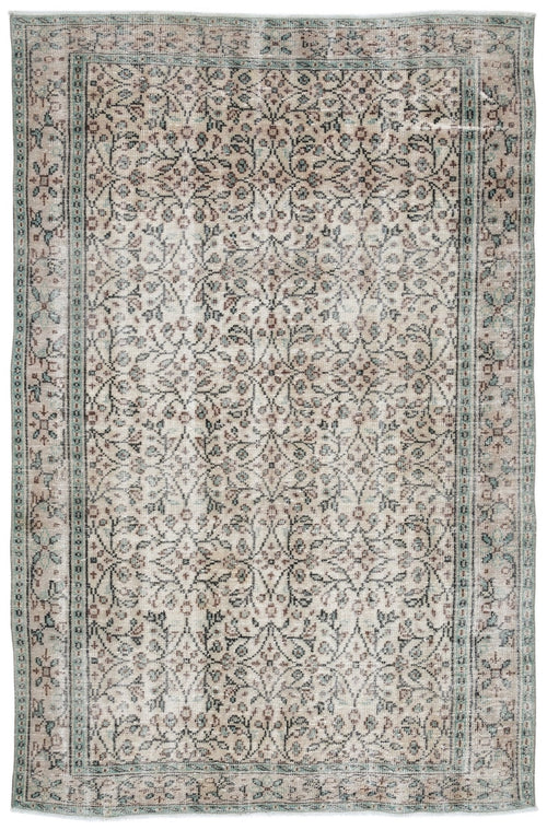 Atina 10142 Beige Vintage Wool Handmade Area Rug 5'11" x 9'2"