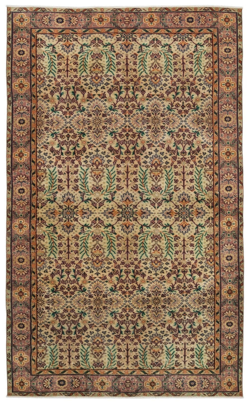 Atina 10232 Beige Vintage Wool Handmade Area Rug 5'7" x 9'4"