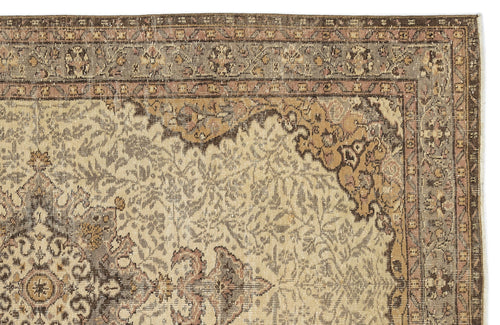 Atina 10258 Beige Vintage Wool Handmade Area Rug 5'5" x 8'10"