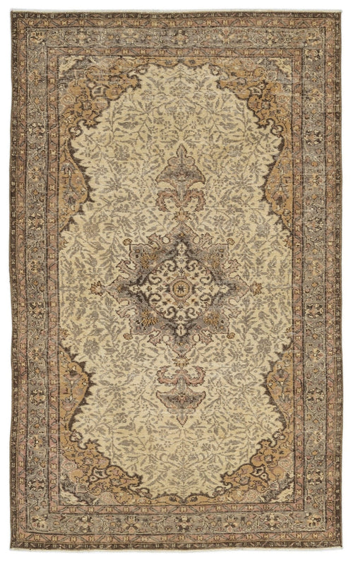 Atina 10258 Beige Vintage Wool Handmade Area Rug 5'5" x 8'10"