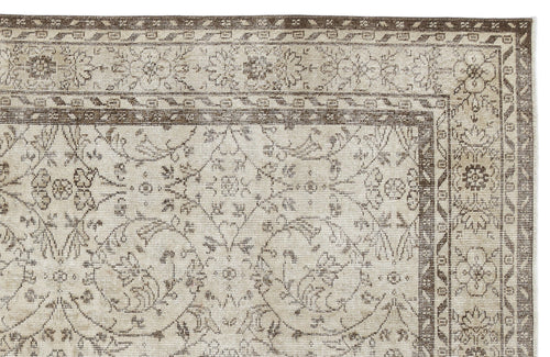 Atina 10269 Beige Vintage Wool Handmade Area Rug 6'4" x 9'5"