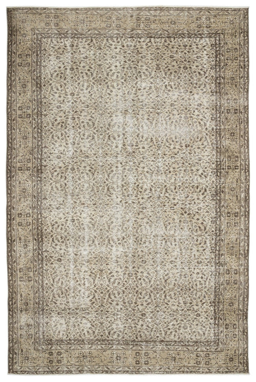 Atina 10623 Beige Vintage Wool Handmade Area Rug 6'9" x 10'5"