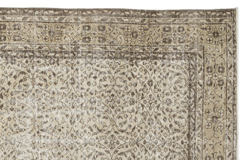 Atina 10623 Beige Vintage Wool Handmade Area Rug 6'9" x 10'5"