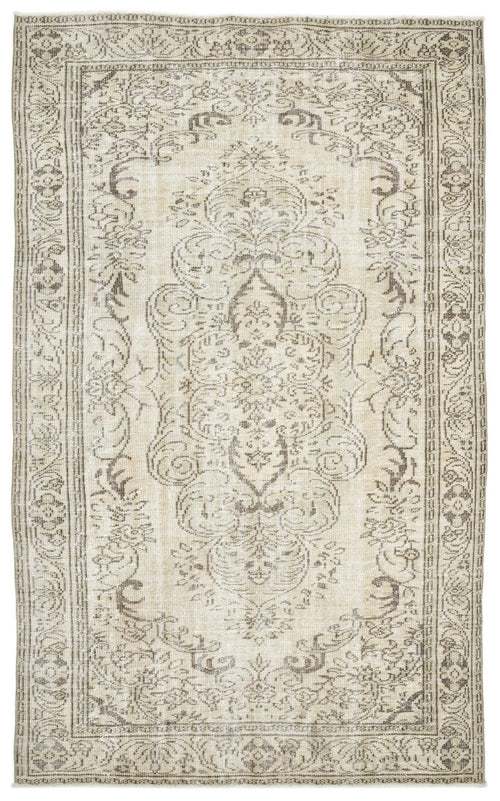 Atina 10640 Beige Vintage Wool Handmade Area Rug 6'0" x 9'8"