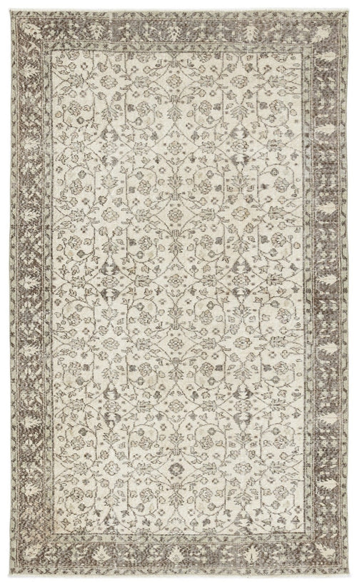 Atina 10801 Beige Vintage Wool Handmade Area Rug 5'2" x 8'8"