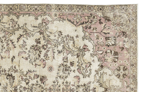 Atina 10810 Beige Vintage Wool Handmade Area Rug 5'8" x 9'1"