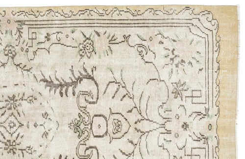 Atina 10821 Beige Vintage Wool Handmade Area Rug 5'2" x 8'9"