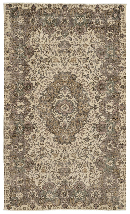Atina 10828 Beige Vintage Wool Handmade Area Rug 5'7" x 9'5"