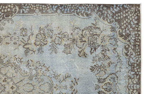 Atina 10837 Blue Vintage Wool Handmade Area Rug 5'7" x 9'7"