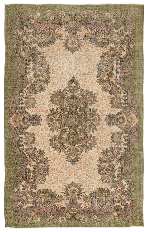 Atina 10882 Beige Vintage Wool Handmade Area Rug 5'11" x 9'5"