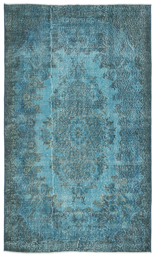Atina 10977 Turquoise Vintage Wool Handmade Area Rug 5'7" x 9'4"