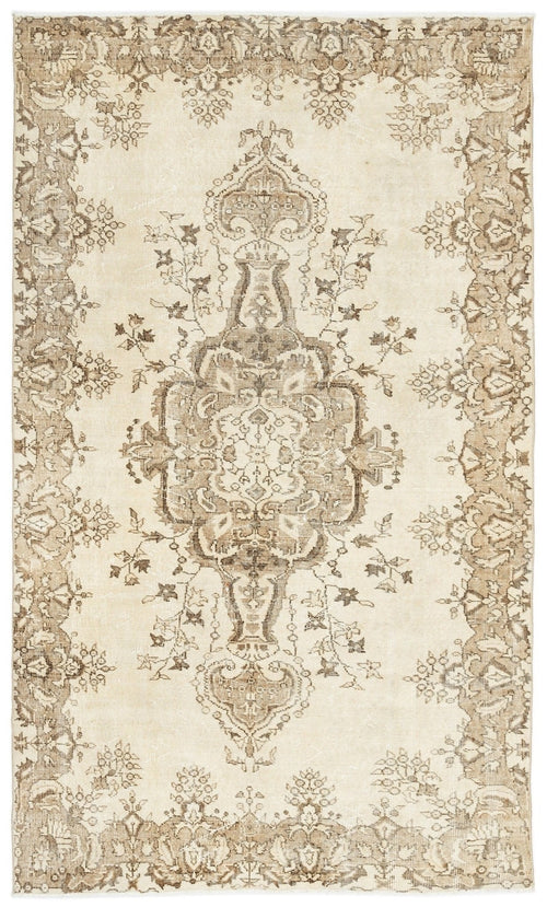 Atina 12054 Beige Vintage Wool Handmade Area Rug 5'3" x 9'3"