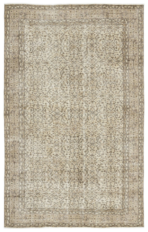 Atina 12089 Beige Vintage Wool Handmade Area Rug 5'8" x 9'1"
