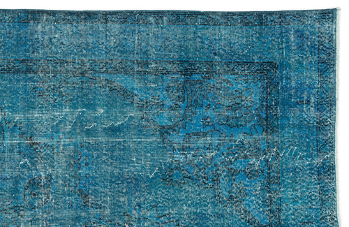 Atina 12164 Turquoise Vintage Wool Handmade Area Rug 6'2" x 9'4"