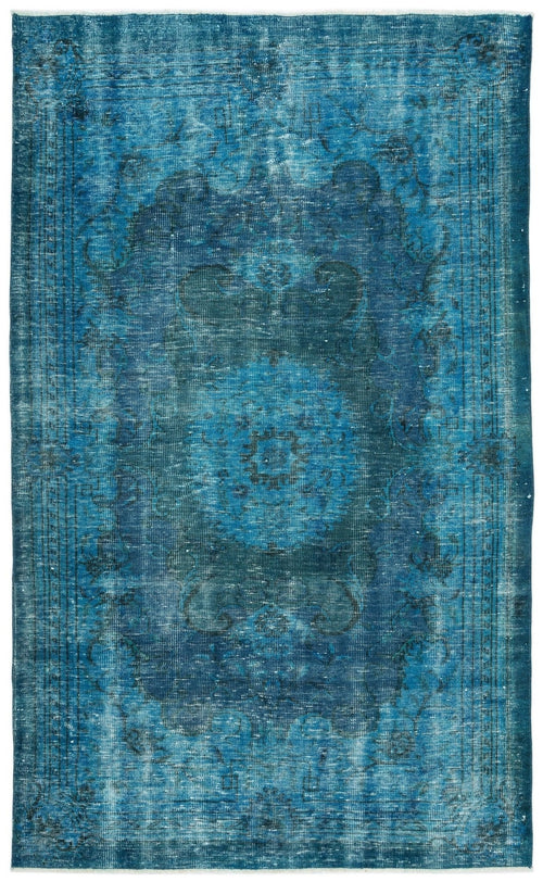 Atina 12190 Turquoise Vintage Wool Handmade Area Rug 5'11" x 9'5"