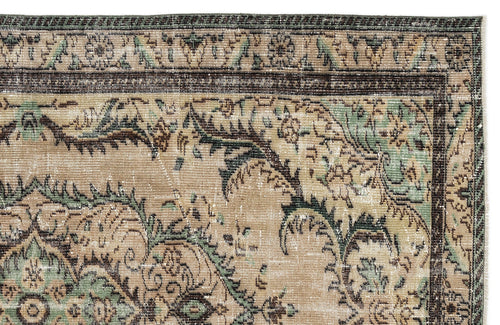 Atina 12207 Beige Vintage Wool Handmade Area Rug 5'7" x 8'8"